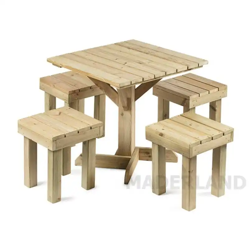 Nueva Colección Mesa y Bancos de Madera set Teruel