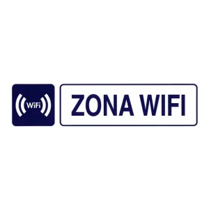 Hecho A Mano CARTEL ADHESIVO 250X63MM ZONA WIFI