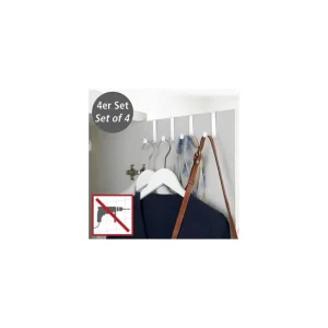 COLGADOR SOBREPUERTA BLANCO MATE 4UD Precio Reducido