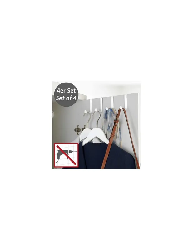 COLGADOR SOBREPUERTA BLANCO MATE 4UD Precio Reducido