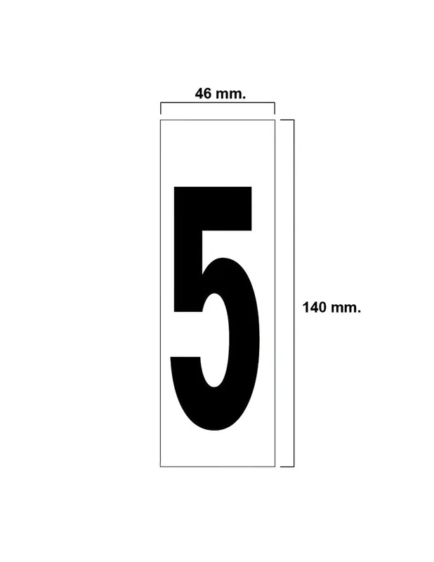 NUMERO ADHESIVO 46X140MM Nº 5 Promoción Exclusiva