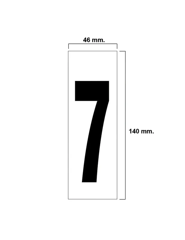 Disponible Ahora NUMERO ADHESIVO 46X140MM Nº 7