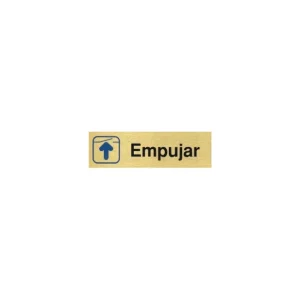 A Buen Precio PLACA CARTEL EMPUJAR COLOR ORO