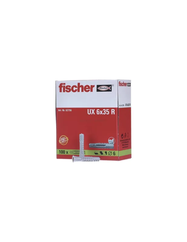 Envío Exprés TACO FISCHER UX-6X35-R LARGO CON BORDE caja 100ud