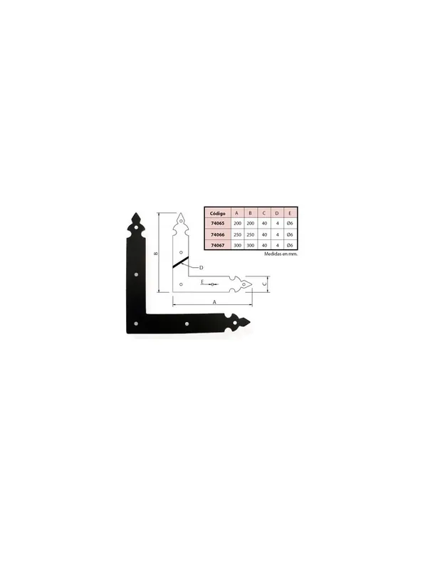 ESCUADRA PLANA CASTELLANA 20X20 Garantía Incluida