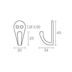 Barato PERCHA COLGADOR SIMLE ALUMINIO 40X34MM LATONADO