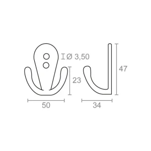 Compra Ahora PERCHA COLGADOR DOBLE ALUMINIO 50X47MM LATONADO