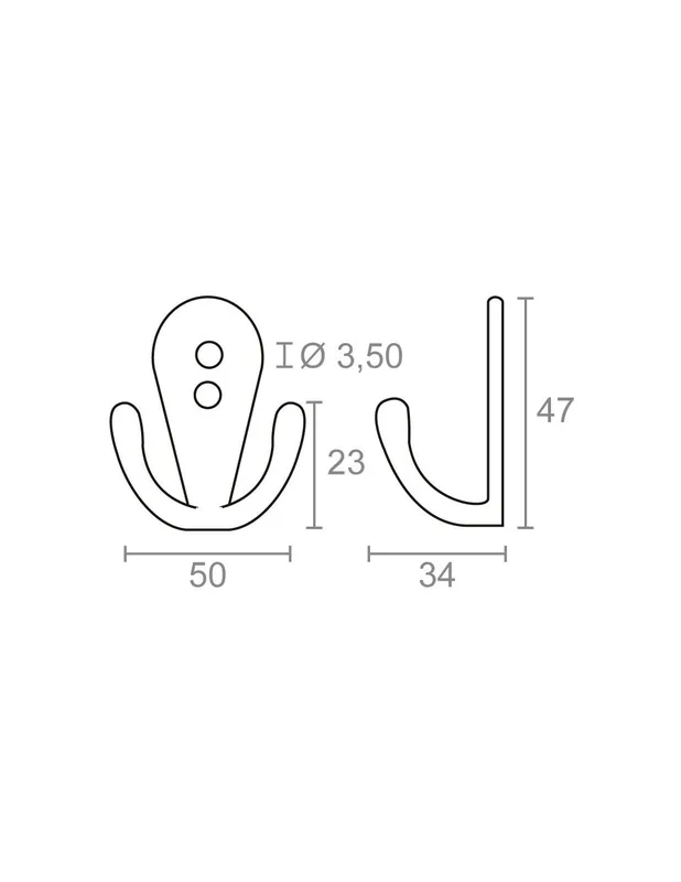 Compra Ahora PERCHA COLGADOR DOBLE ALUMINIO 50X47MM LATONADO