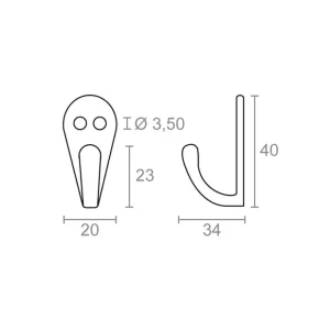 Oferta Especial PERCHA COLGADOR SIMPLE ALUMINIO 40X34MM NIQUEL