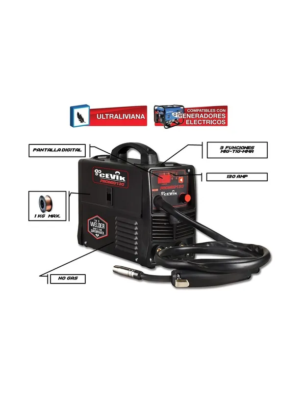 Imprescindible (Must-Have) EQUIPO DE SOLDADURA MULTIFUNCION 3 EN 1 130AMP