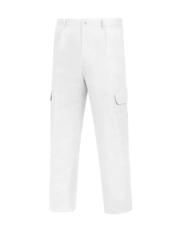 PANTALON MULTIBOLSILLO GOMA BLANCO T52 A Buen Precio