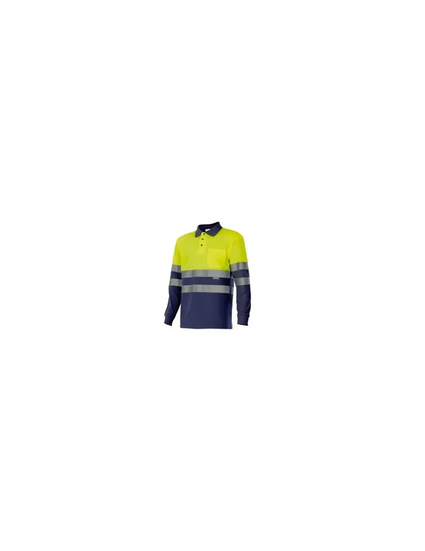 Bestseller POLO BICOLOR MANGA LARGA AMARILLO/AZUL
