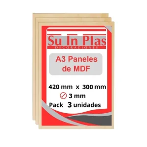 TABLERO MDF 3 mm A3 CORTE LASER, CNC, MANUALIDADES, BRICOLAGE Súper Precio