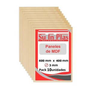 TABLERO MDF 600x400X3mm (10ud) CORTE LASER Promoción Exclusiva