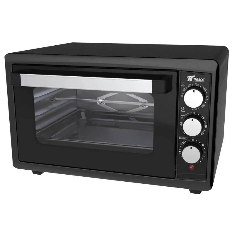 Envío Exprés Horno Eléctrico de Convección 38L | 52,7x45,3x33,7 cm | Función Rustipollo y Brocheta | Termostato Ajustable hasta 250ºC