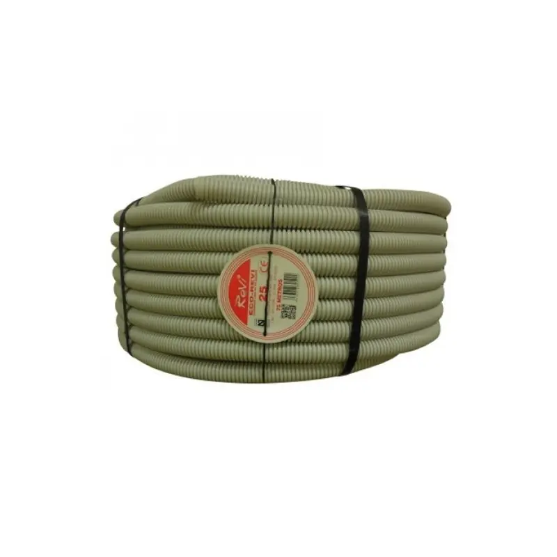 Mayoreo Tubo Corrugado libre de halogenos 25mm | Manguera Espiral flexible reforzado 75 metros | Aislamiento PVC para cables electricos