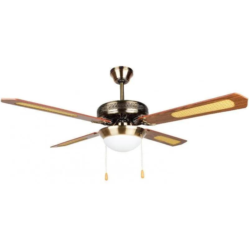 Ventilador de Techo Clásico 52" 4 Aspas con Lámpara y 3 Velocidades - Aire Fresco y Estilo en un Solo Producto Oferta