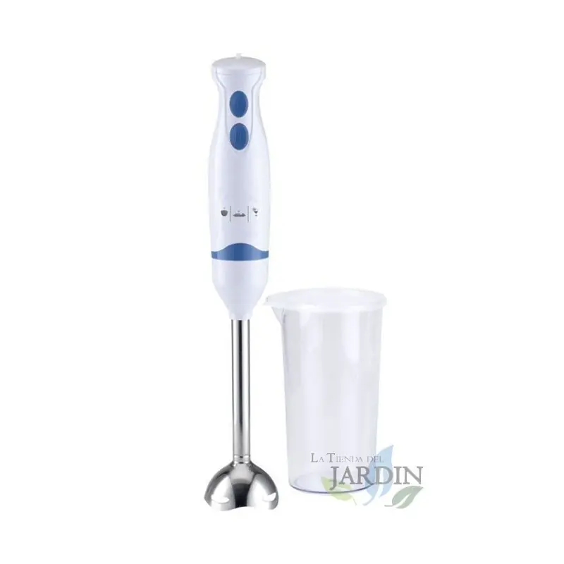 Ordenar Ahora Mismo Batidora de Varilla Acero Inoxidable 400W, 2 Velocidades + Vaso Medidor - Compacta y Eficiente para Cocinas Pequeñas