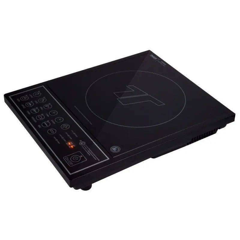 Placa de Inducción 1 Zona, Cocina Eléctrica de Sobremesa Cristal Negro, Botones Táctiles 1000W-2000W, 40x32 cm Envío Inmediato