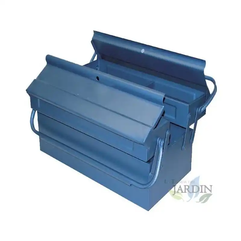 Premium Caja de herramientas metálica 3 compartimentos 40x20x16 cm ideal para organización y fácil acceso a herramientas