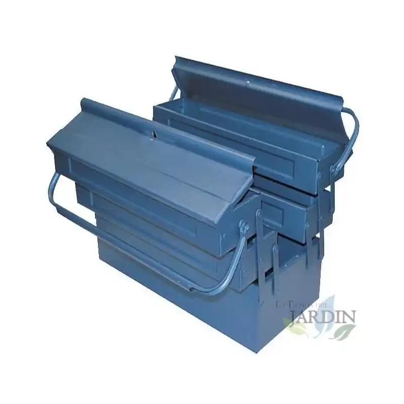 Caja de herramientas metálica 5 compartimentos 43x20x21 cm ideal para organización y almacenamiento eficiente de herramientas Stock Limitado