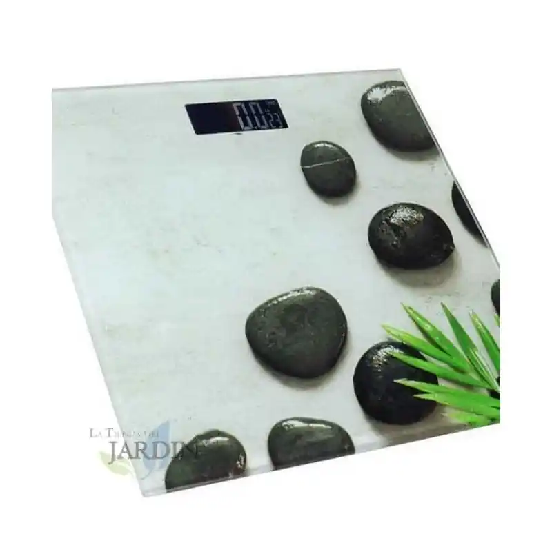 Báscula baño digital de precisión 180 Kg, modelo Piedras, cristal templado, auto encendido Alta Calidad