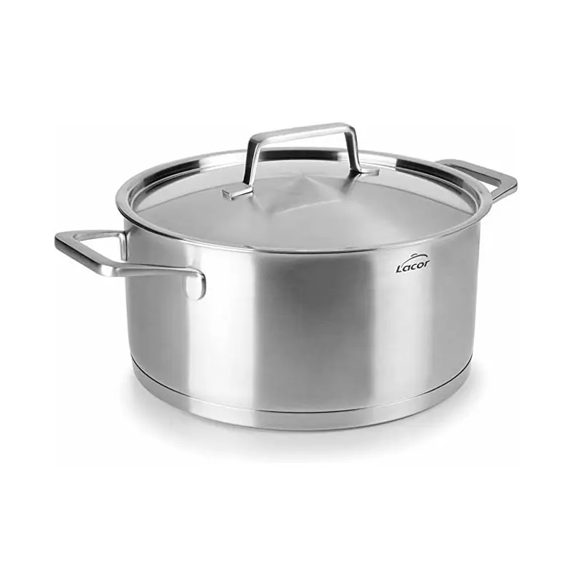 Cacerola inoxidable Lacor con tapa | Capacidad 5 Litros | 24 cm | Cacerolas inox | Utensilios de cocina Popular