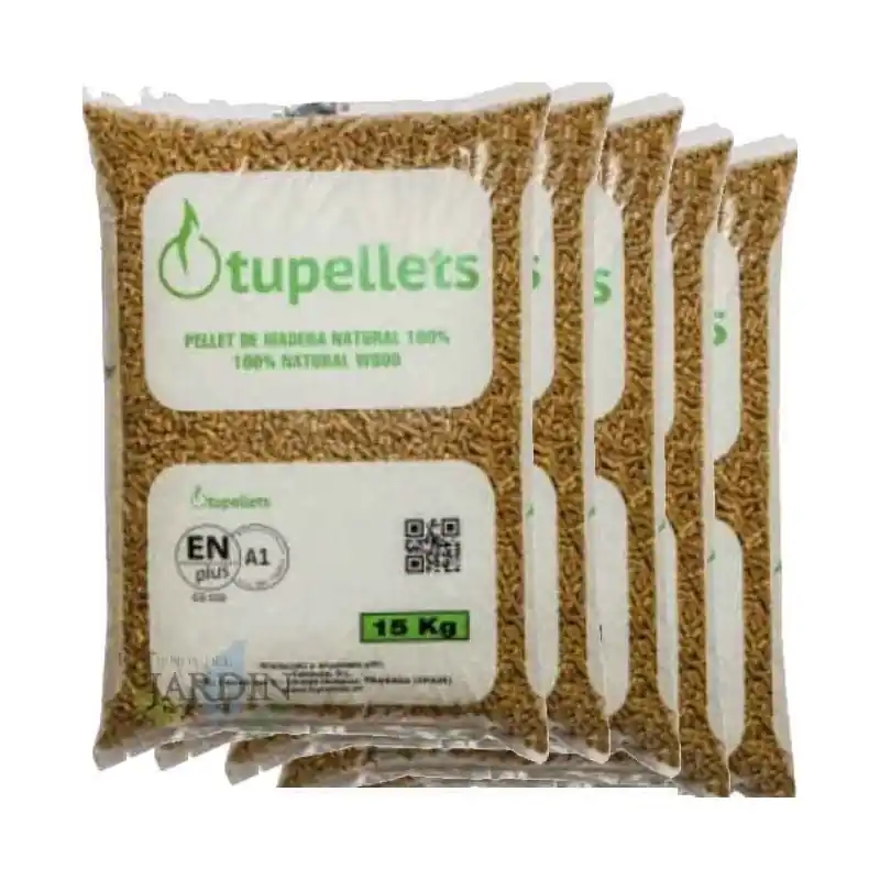 150 Kg Pellet de madera natural 100% para calefacción | 10 sacos de 15 Kg | Combustible ecológico | Energía renovable Última Oportunidad
