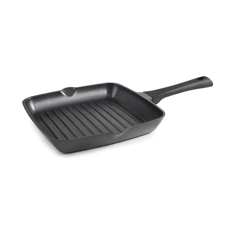Favorito De Clientes Asador Grill Antiadherente Titanium Pro | Aluminio | 28x28 cm | Grill cuadrado antiadherente | Lacor
