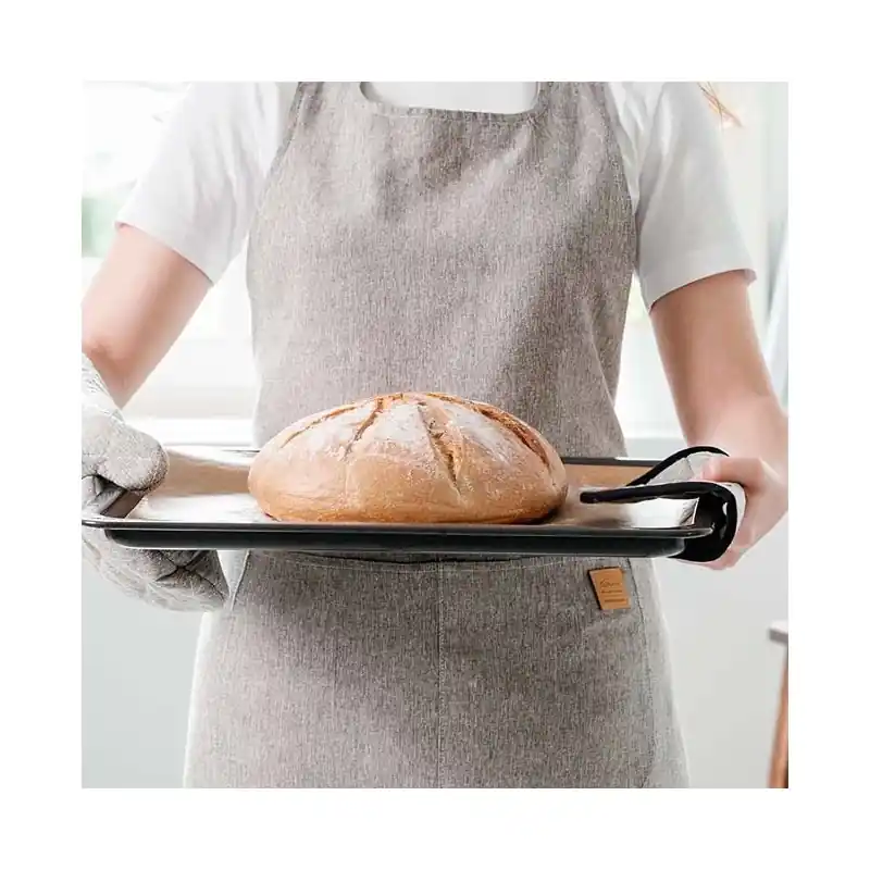 Delantal de Cocina Unisex | Diseño Sencillo y Moderno | 68 x 83 cm | Gris Jaspeado | Delantal Lacor Precio Económico