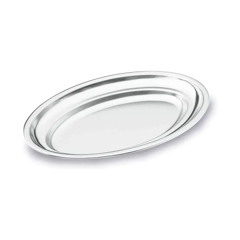 Plato bandeja fuente de servicio 25 x 17 cm | Fuente Oval Acero Inoxidable Lacor | Para Servir, Decorar y Presentar alimentos Mejor Precio