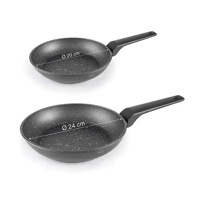 Set de 2 Sartenes de Aluminio Forjado, Antiadherentes, Apta para todo tipo de cocinas e inducción, Ø20 y Ø24 cm Oferta Flash