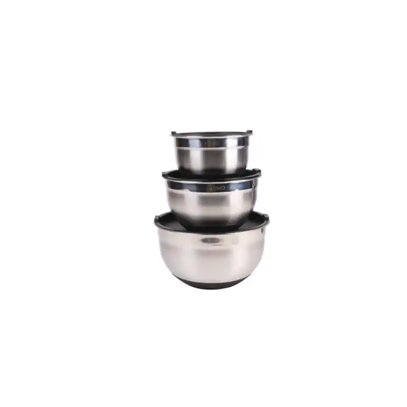 Envío Gratis Set de 3 ensaladeras de acero inoxidable Romo, 16-20-24 cm