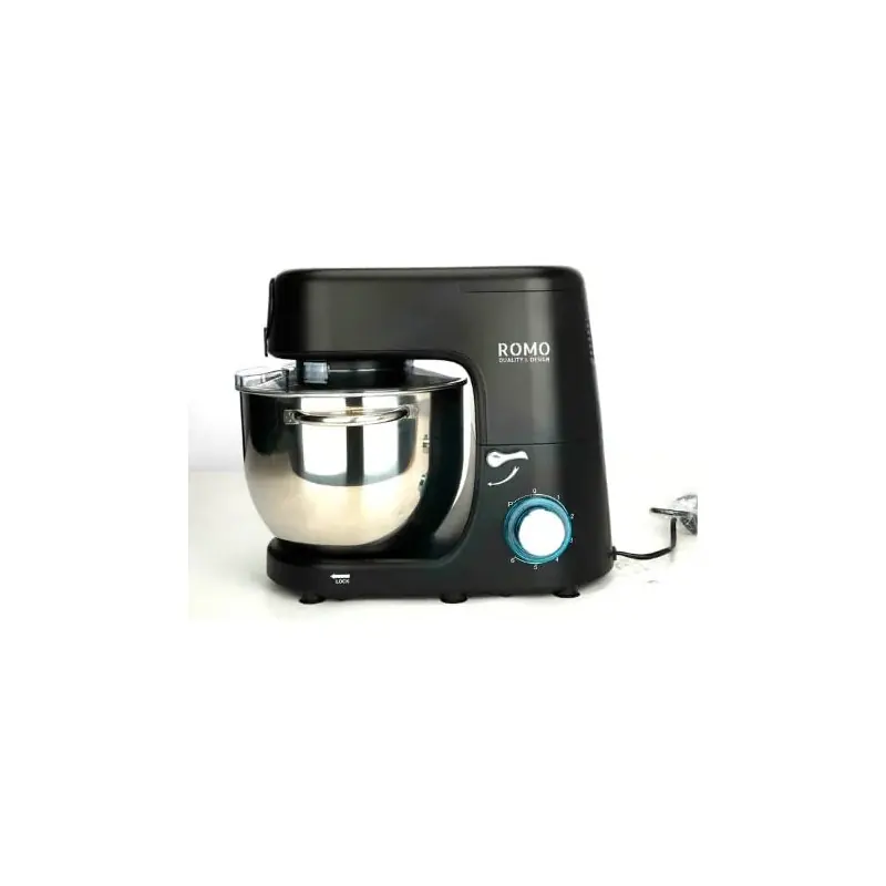Amasadora, batidora y picadora de carne 1500W. Procesador Alimentos Profesional 7L, 6 velocidades. Color negro De Moda