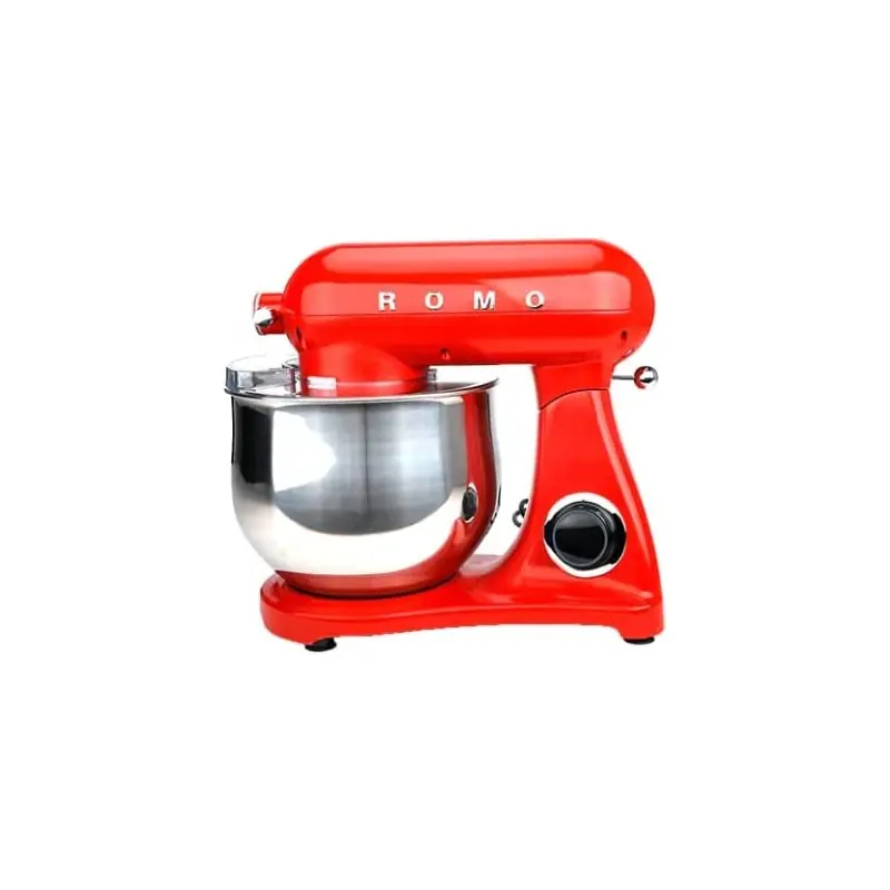 Batidora Amasadora Orbital 1800W. Procesador Alimentos Profesional 8L., 6 Velocidades. Diseño Retro Vintage, rojo Liquidación