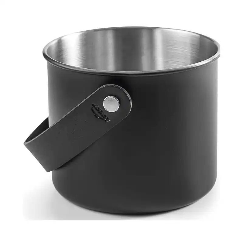 Cubitera Inoxidable Moon Black - 1.5L - Asas de Cuero - Diseño Elegante Liquidación