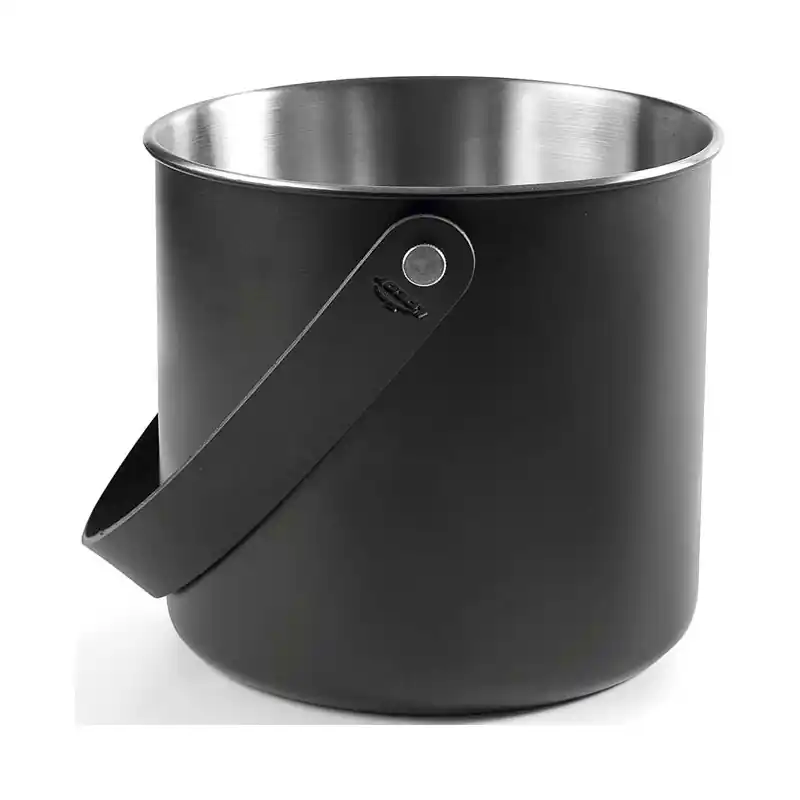 Cubitera Inoxidable Moon Black - 4L - Asas de Cuero - Diseño Elegante Máxima Calidad