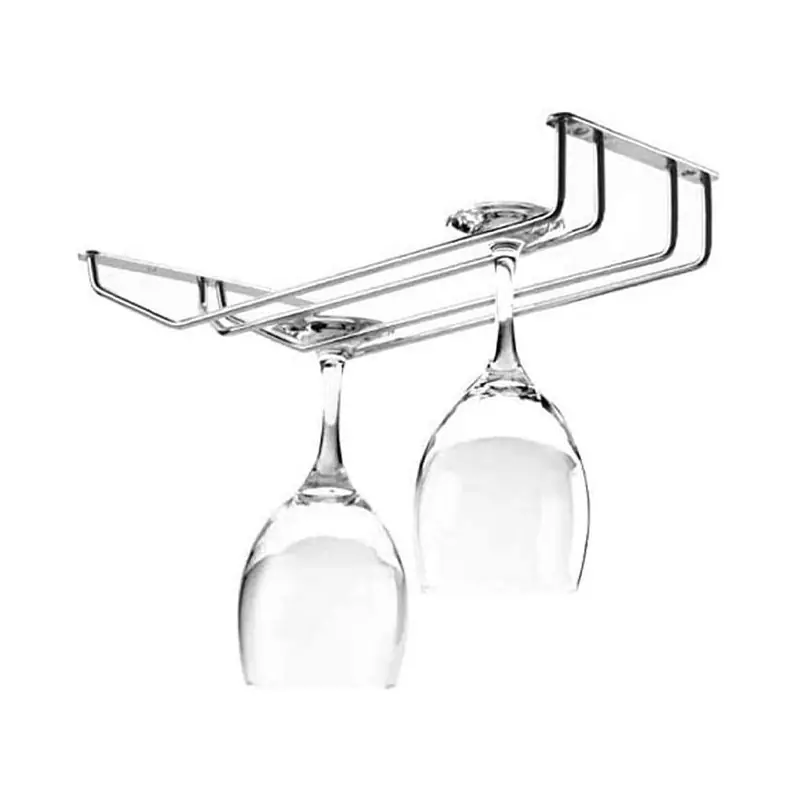 Últimas Unidades Soporte Doble Colgador Cromado para Copas de Acero Inoxidable 34x20cm