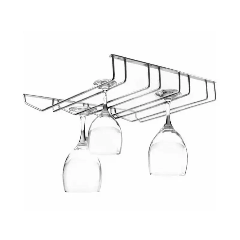 Soporte cuádruple colgador cromado para copas 34 x 40 cm. Económico