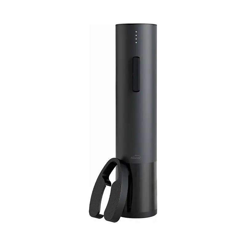 Sacacorchos Eléctrico con USB Negro Luxe de Acero Inoxidable. Económico