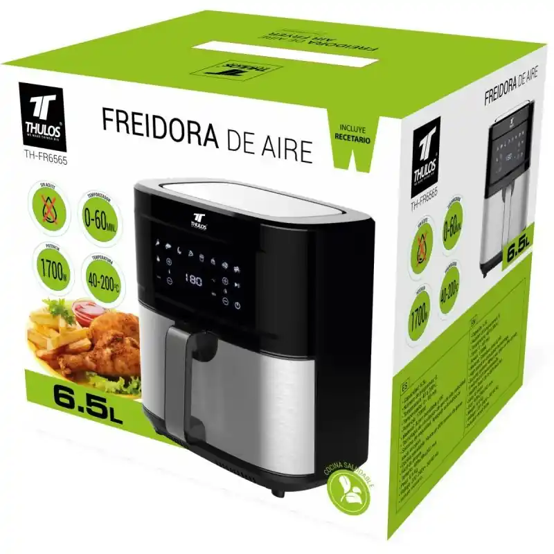 Freidora de aire FR6565 1700W, 8 programas y 6.5 litros de capacidad. Temperatura ajustable de 60 a 200ºC Mejor Calidad