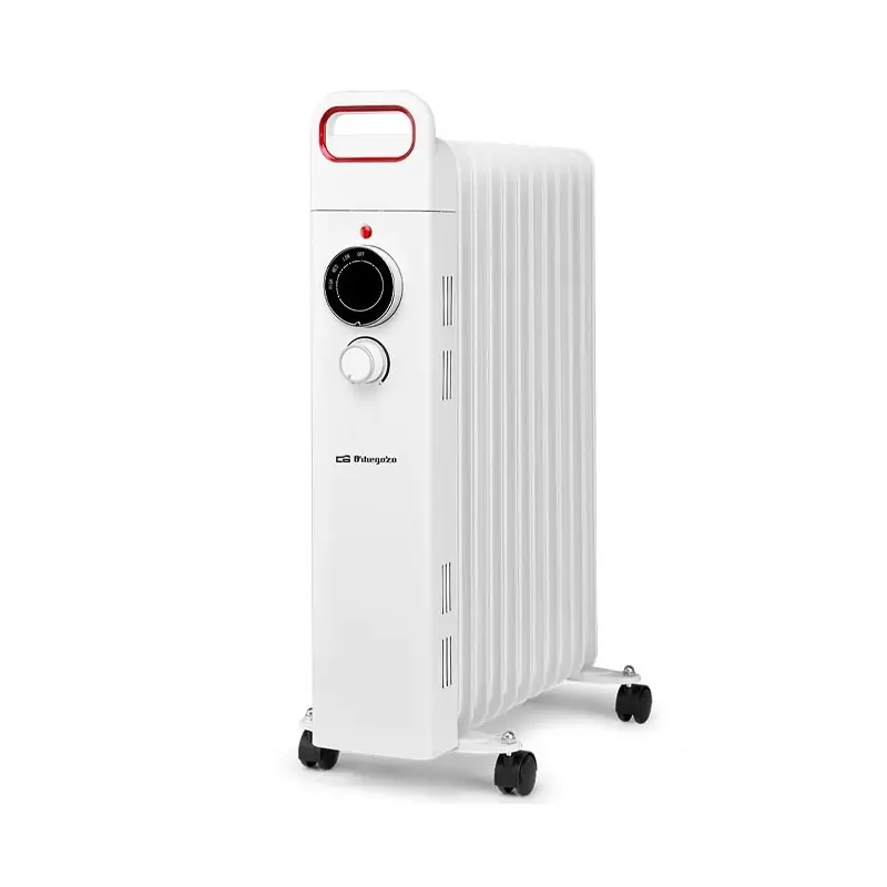 Radiador de aceite 11 elementos 2500W Orbegozo RU2500, Termostato regulable, blanco Premium