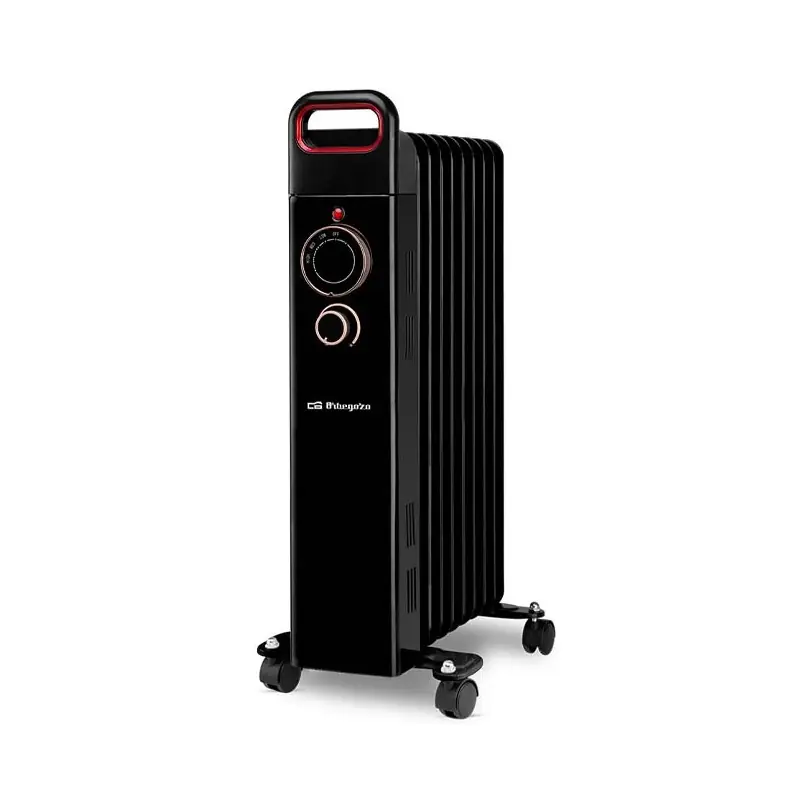 Radiador de aceite 9 elementos 2000W Orbegozo RUN2000, Termostato regulable, negro Garantía De Devolución De Dinero