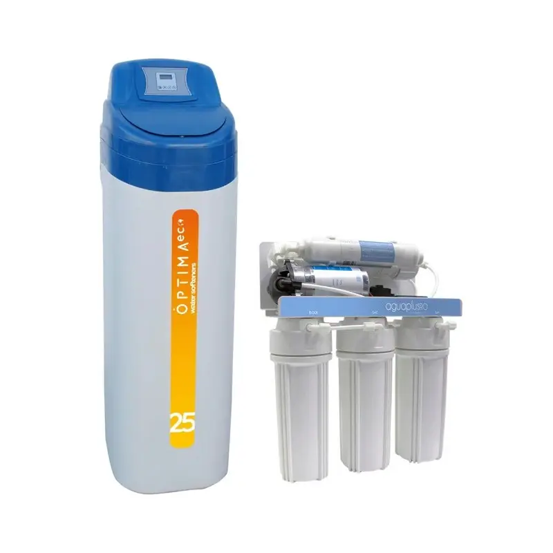 Descalcificador automatico volumetrico 25L + Equipo Osmosis Inversa 5 Etapas Bestseller