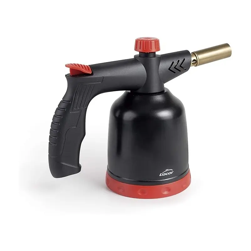 Entrega Rápida Soplete de Cocina, Antorcha Gas Profesional, Encendido Piezoelectrico, Llama Regulable, Recargable con Cartuchos, Sistema 360