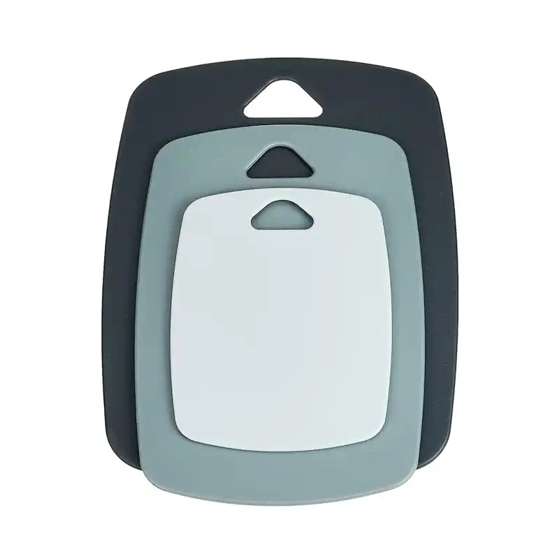 Auténtico Set 3 Tablas de Corte a Doble Cara, Polipropileno, Libre de BPA, Plastico, 3600 W, 1 Liter, Multicolor