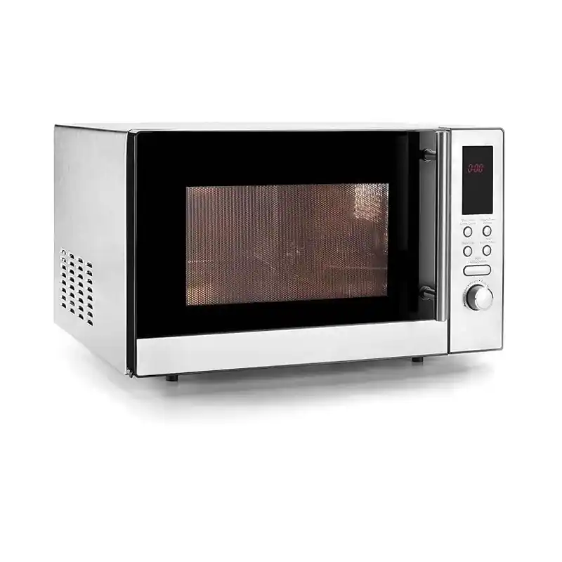Envío Exprés Microondas Profesional con Plato Giratorio, Color Plateado Capacidad de 25 litros, Potencia 900 W
