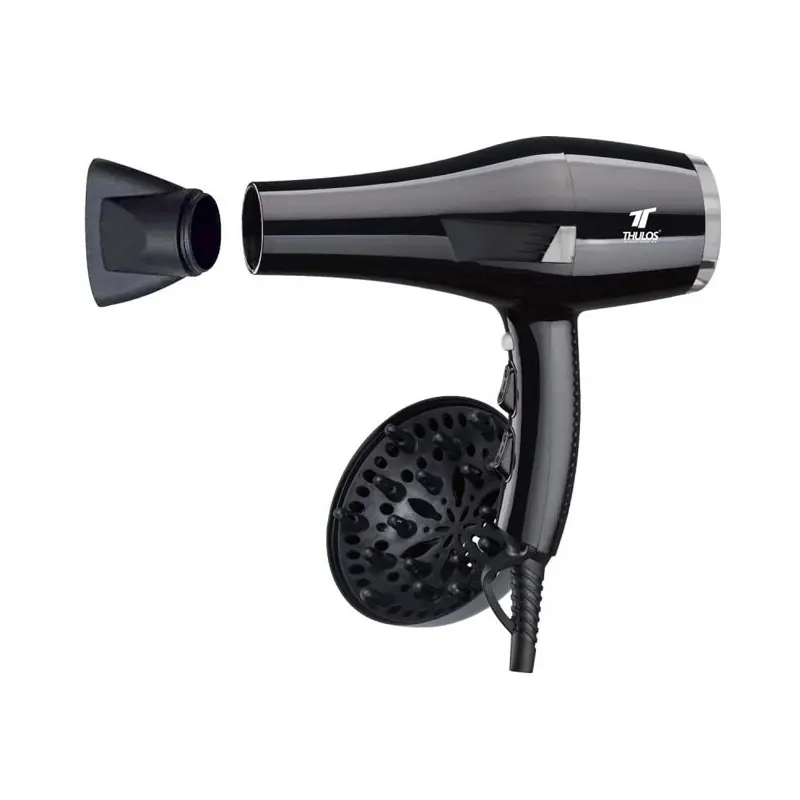 Secador de pelo THULOS, 2000W, 2 velocidades y 3 ajustes de temperatura, botón aire frío, incluye difusor. Promoción Exclusiva