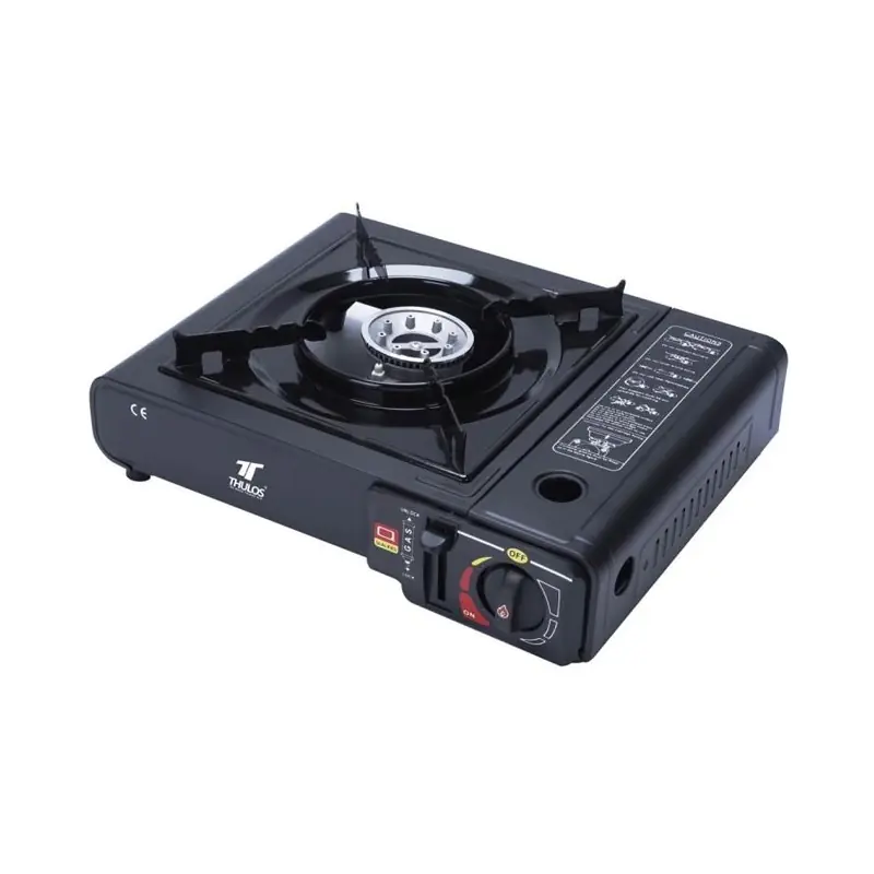 Auténtico Cocina portátil dual Thulos, funciona con cartucho de gas o botella de gas externa.