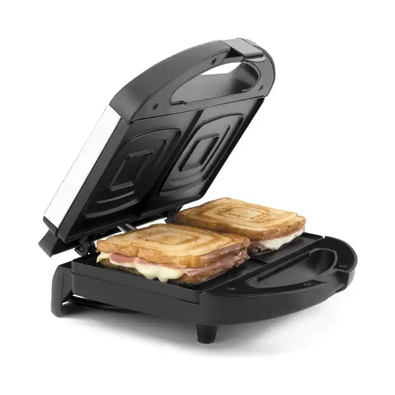 Sanwichera Eléctrica Para Rebanadas Cuadradas, Potencia 750w, 25x25x11 cm, Negro Mejor Precio